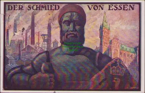 152401 AK Wohlfahrtskarte des Schmieds von Essen 1916 Vaterl. Bürgerausschuß