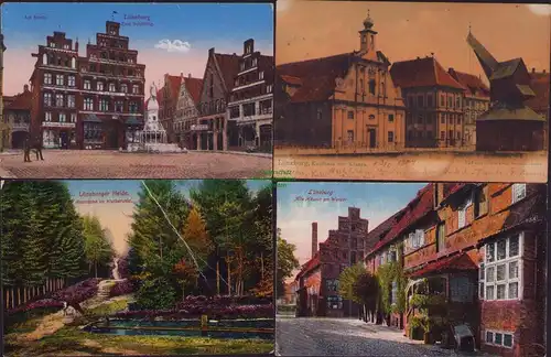 152579 4 AK Lüneburg Kaufhaus mit Kranen 1909 am Werder Am Sande Zum Schütting