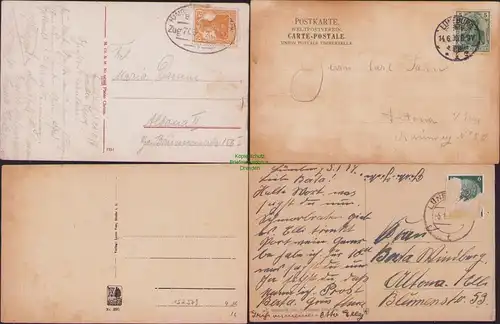 152579 4 AK Lüneburg Kaufhaus mit Kranen 1909 am Werder Am Sande Zum Schütting