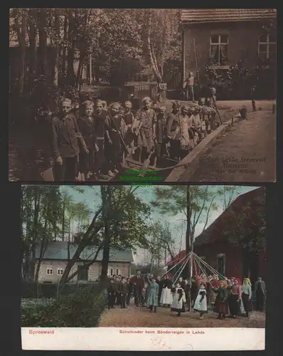 151867 2 AK Spreewald Schulkinder beim Bänderreigen in Lehde Heimkehr aus der