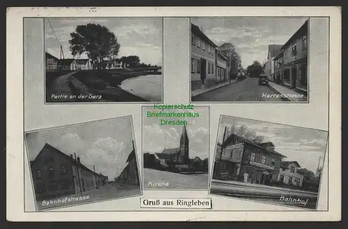 151885 AK Ringleben b. Gebesee Herrenstraße Bahnhof Kirche St. Bartholomäus 1933