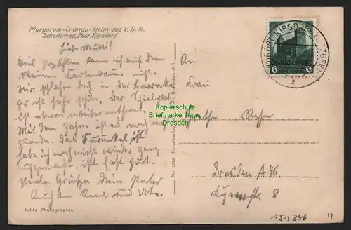 151346 AK Schellerhau Post Kipsdorf 1934 Margarethe Cronau Heim Weisseritztal