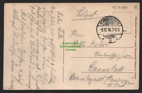 151480 AK Nordhausen 1916 Nordhausen Geschäfte