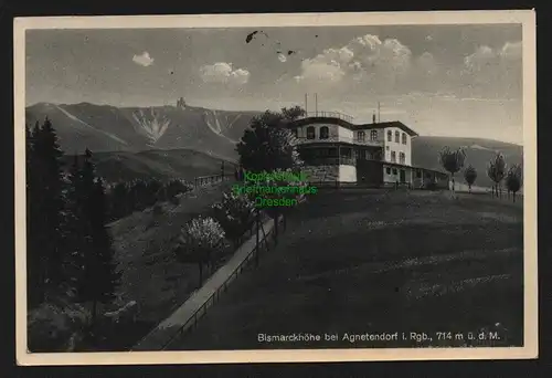 150616 AK Bismarckhöhe bei Agnetendorf Riesengebirge 1933 Jagniatkow