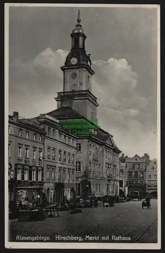 150690 AK Riesengebirge Hirschberg Markt Rathaus 1935