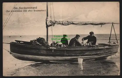 150753 AK Am Nordseestrand 1921 Zur glücklichen Zeit ohne Brotmarken