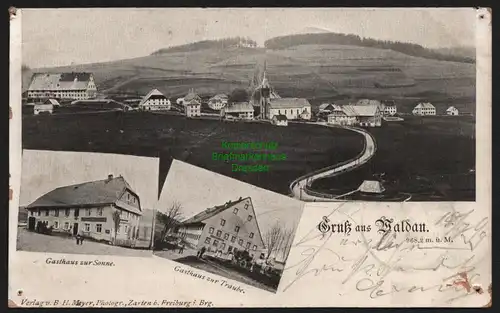 150820 AK Waldau bei Titisee-Neustadt 1899 Gasthaus zur Sonne Traube