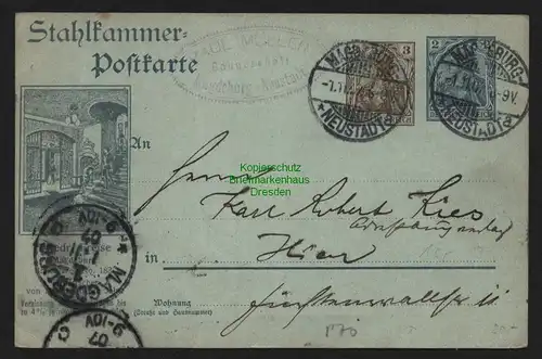 150767 AK Stahlkammer Ganzsachen Postkarte Friedrich Freise Magdeburg 1907
