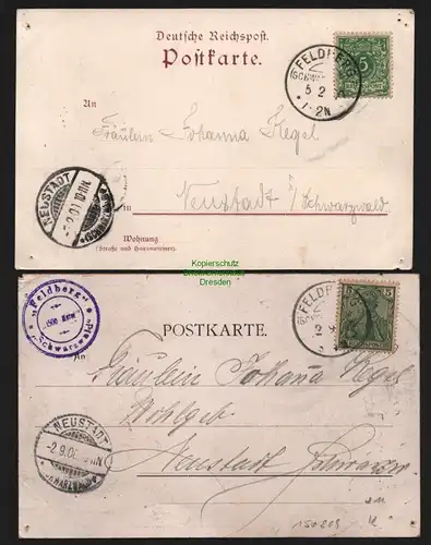 150809 2 AK Feldberg Schwarzwald Ski Heil 1900 Friedrich Luisenturm Gasthaus