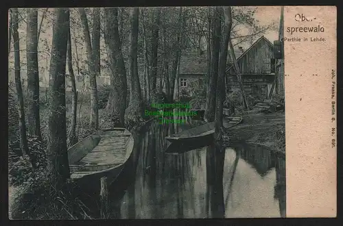 150791 AK Ober Spreewald Lehde Kanal Kähne um 1910