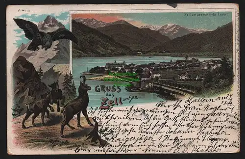 150761 AK Zell am See mit Hohe Tauern 1898 Österreich Salzburg Litho
