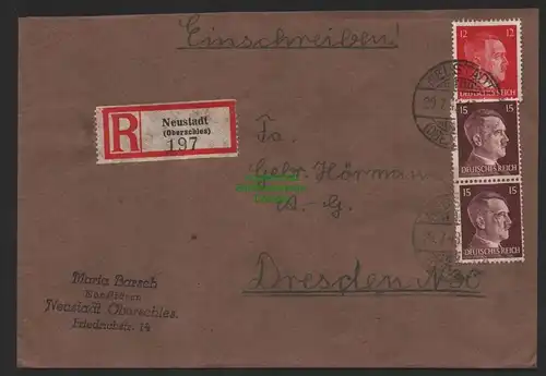 B9619 R-Brief Gebr. Hörmann A.-G. Neustadt (Oberschles) 197 Maria Barsch 1943