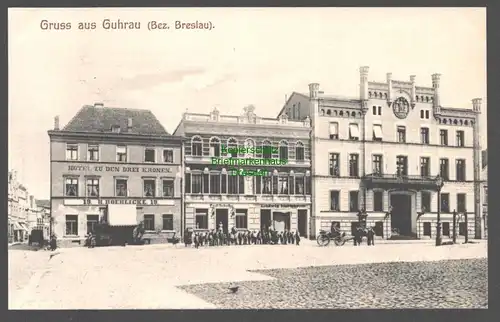 155505 AK Guhrau Gora Bez. Breslau um 1910 Hotel zu den 3 Kronen H. Roehlicke
