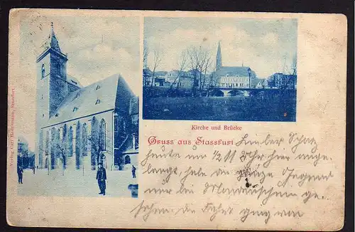 62190 AK Stassfurt Kirche Brücke 1899