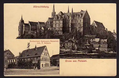 50567 AK Meißen Restaurant Germania Brauerei P. Schack 1909