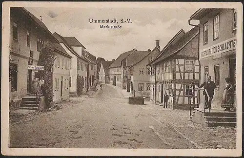 23299 AK Ummerstadt S.-M. Marktstrasse Restauration Schlachterei Gaststätte 1927