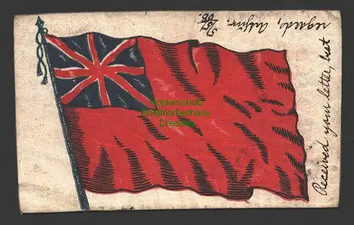 145559 AK Lederpostkarte Flagge USA New York 1908
