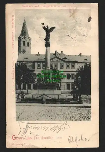 140125 AK Frankenthal Rathaus Kriegerdenkmal 1900