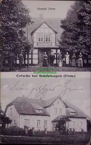 156792 AK Criwitz bei Schönhagen Pom. 1925 Gasthof zur Linde Johannes Timm