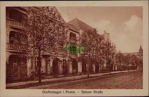 156821 AK Greifenhagen i. Pomm. Gryfino um 1920 Bahner Strasse