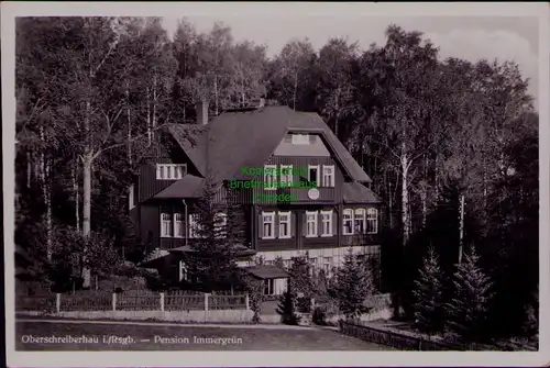 156858 AK Oberschreiberhau Riesengebirge 1938 Fotokarte Pension Immergrün