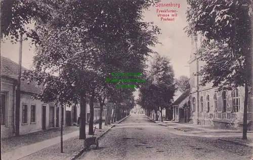 156879 AK Sonnenburg Neumark 1914 Frankfurterstrasse mit Postamt