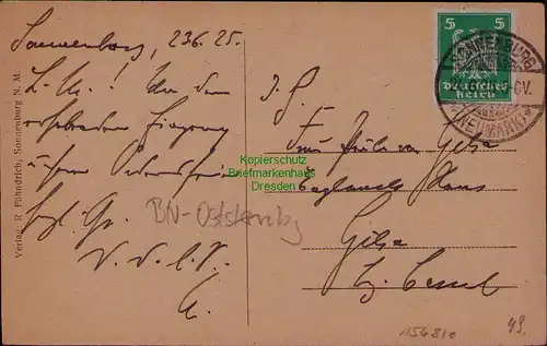 156810 AK Sonnenburg Neumark 1925 Johanniter Ordens Schloß Slonsk