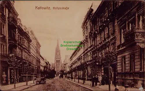 156863 AK Kattowitz O/S Katowice Holtzestraße um 1920