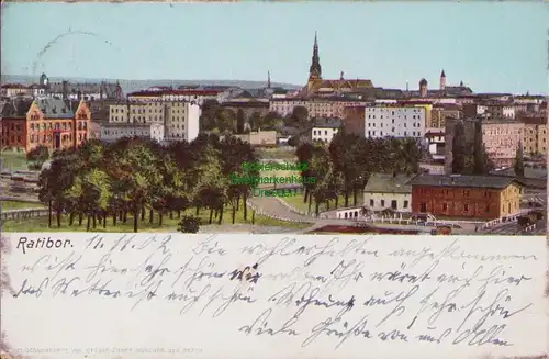 156988 AK Raciborz Ratibor 1902 Panorama vorn rechts Lagerhaus am Bahnhof