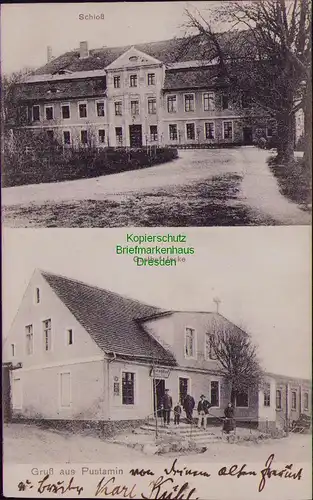 156566 AK Pustamin Postomino Schloß Gasthof Jeske 1907