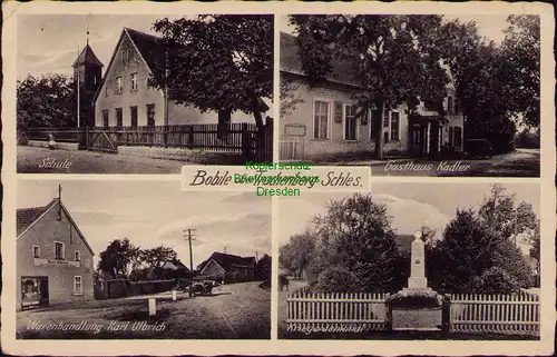 156539 AK Bobile über Trachenberg Schlesien Pobiel 1938 Schule Gasthaus Kadler