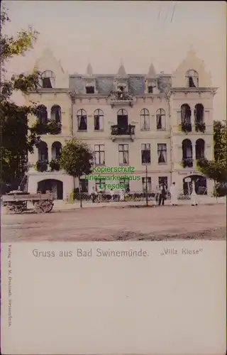 156730 AK Bad Swinemünde Swinoujscie Villa Kosse um 1900