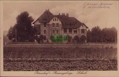 156644 AK Petersdorf i. Riesengebirge Piechowice Schule um 1920
