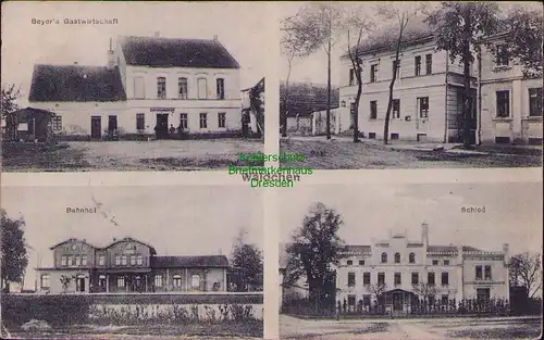 156491 AK Wäldchen Kreis Strehlen um 1920 Gastwirtschaft Post Bahnhof Schloß