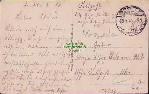 156532 AK Ransern Redzina Kreis Breslau 1916 W. Hoffmanns Gasthaus Dorfpartie