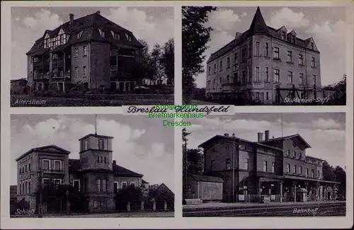 156701 AK Breslau Hundsfeld 1940 Bahnhof Schloss Altersheim St. Marien Stift