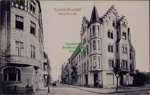 156743 AK Cüstrin Neustadt Küstrin 1915 Markgrafenstraße sehr markanntes Haus