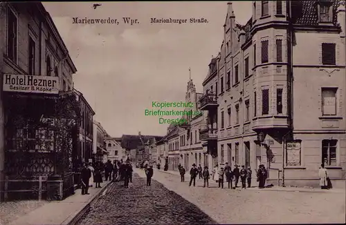 156721 AK Marienwerder Westpreußen Kwidzyn 1915 Marienburger Straße Hotel