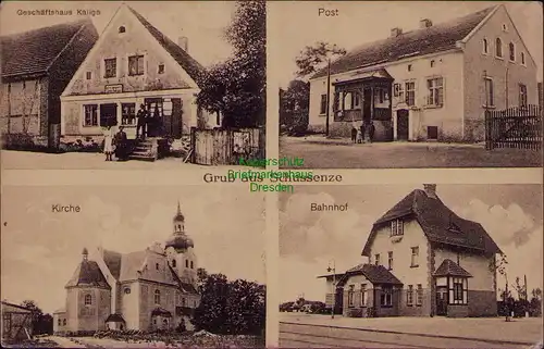 156703 AK Schussenze Bahnhof Kirche Schloß Kaliga 1917 Bahnpost Glogau - Schlawa