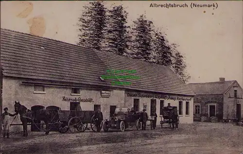 156738 AK Studzionka Albrechtsbruch Neumark Fahrrad Geschäft Restaurant Schröder