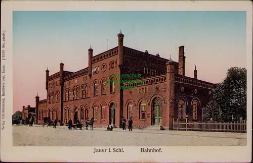 156673 AK Jawor Jauer in Schlesien Bahnhof Lunakarte um 1910