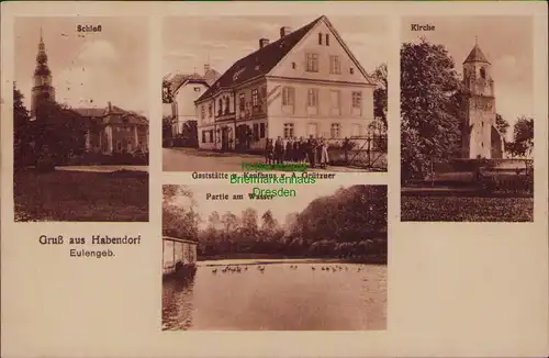 156645 AK Owiesno Habendorf im Eulengebirge 1935 Schloß Gaststätte u. Kaufhaus
