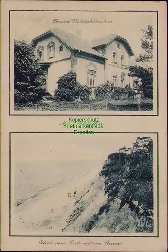 156696 AK Neu Schleffin bei Rewahl 1929 Pension Waldschlösschen Steilufer Strand