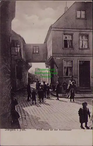 156713 AK Stargard in Pommern Szczecinski Altes Haus an der Nordmauer 1909