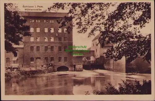156694 AK Schlawe in Pommern Slawno Mühlenwerke 1927