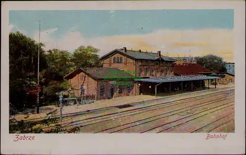 156718 AK Zabrze Hindenburg O.S. Bahnhof um 1910