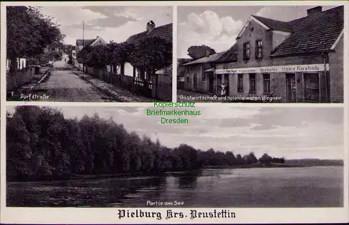 156479 AK Pielburg Krs. Neustettin 1939 Gastwirtschaft Bäckerei Kolonialwaren