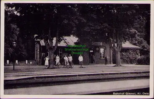 156467 AK Gimmel Kr. Oels Bahnhof 1939 Jemielna Niederschlesien Feldpost