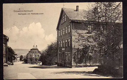 60727 AK Grossbreitenbach Marktplatz mit Fürstenbrunnen 1909