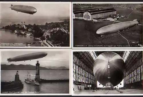 37507 4 AK Graf Zeppelin Luftschiff Fotokarte Friedrichshafen Lindau 1933